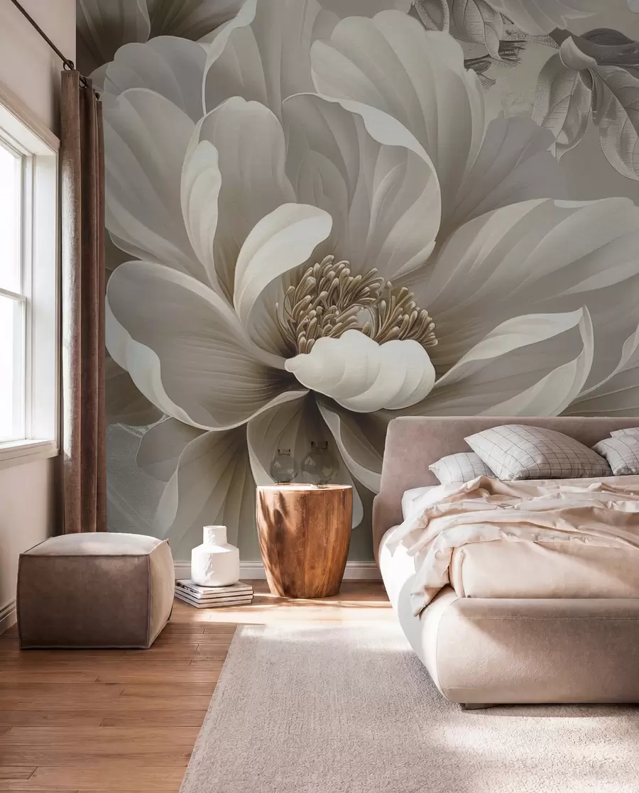 wall murals Krem cvjet i vijuge w08181v2
