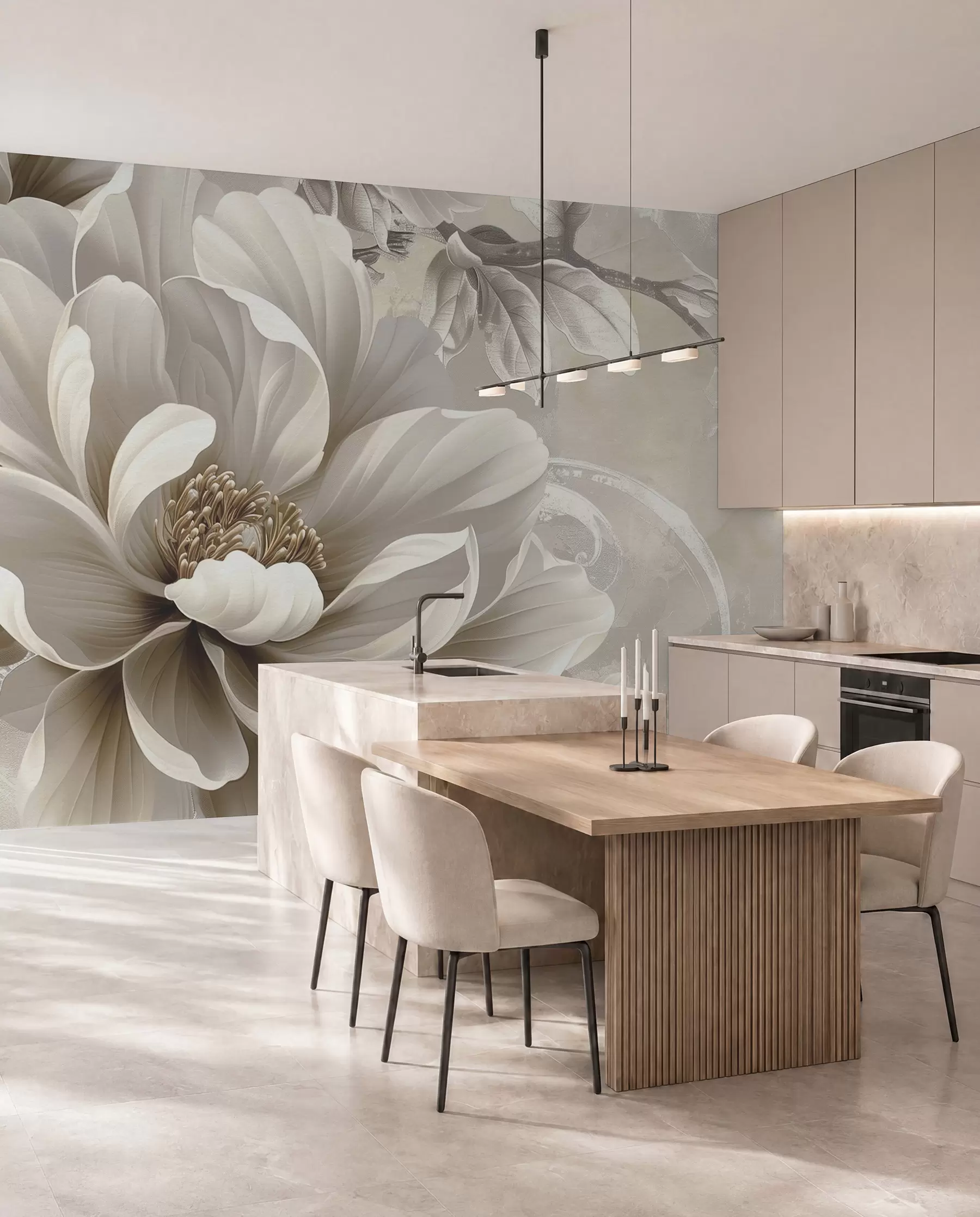 wall murals Велики цвет купине на грунге зиду w08181v2