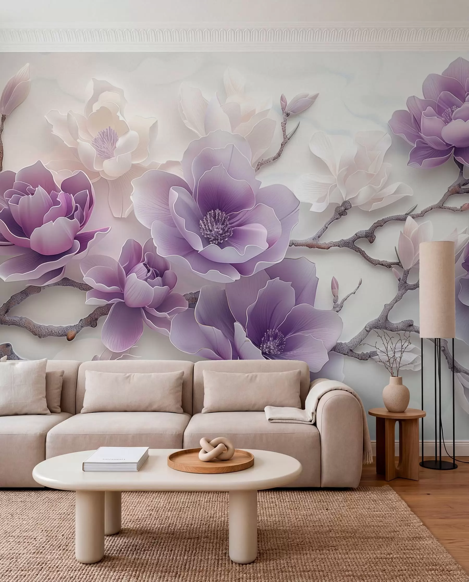 wall murals Magnolija u lila boji w01359