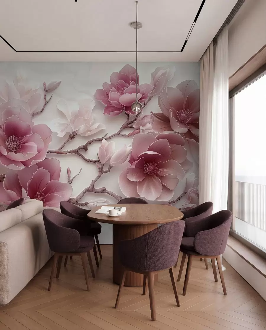 wall murals Magnolija u ružičastom w01359v2