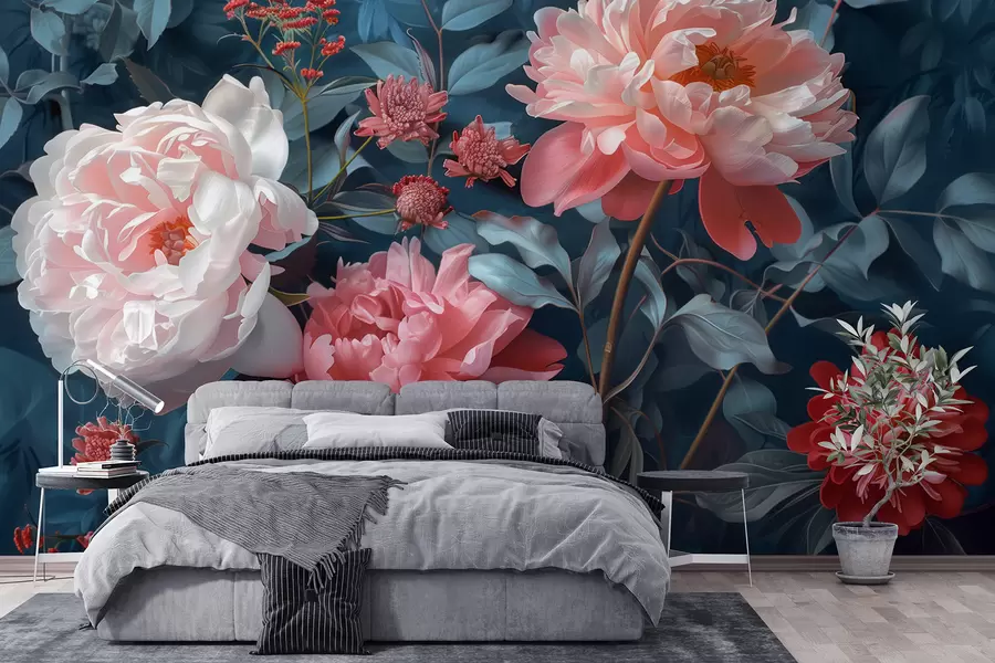 wall murals Поноћни цветови божура w01392