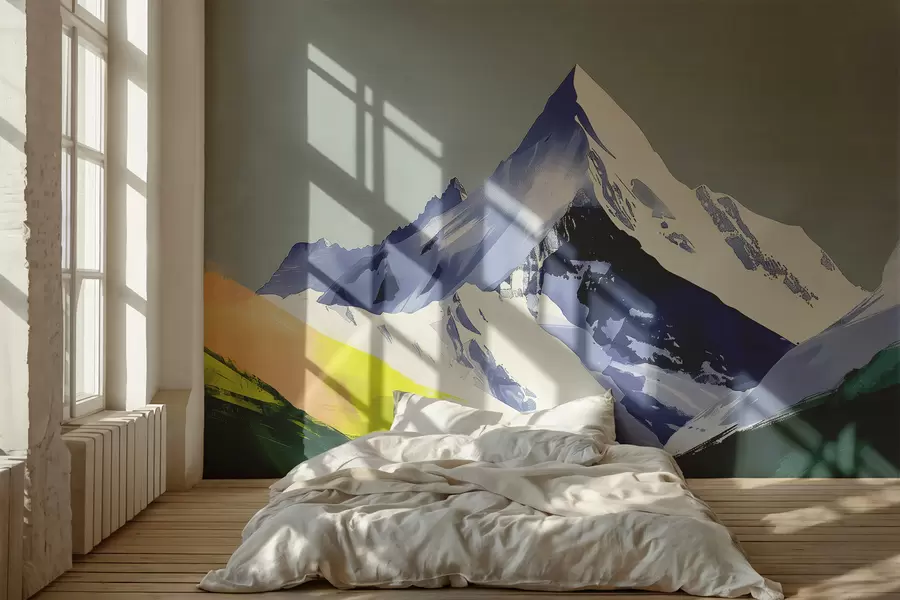 wall murals Планински пејзаж са потезима четкице w01394