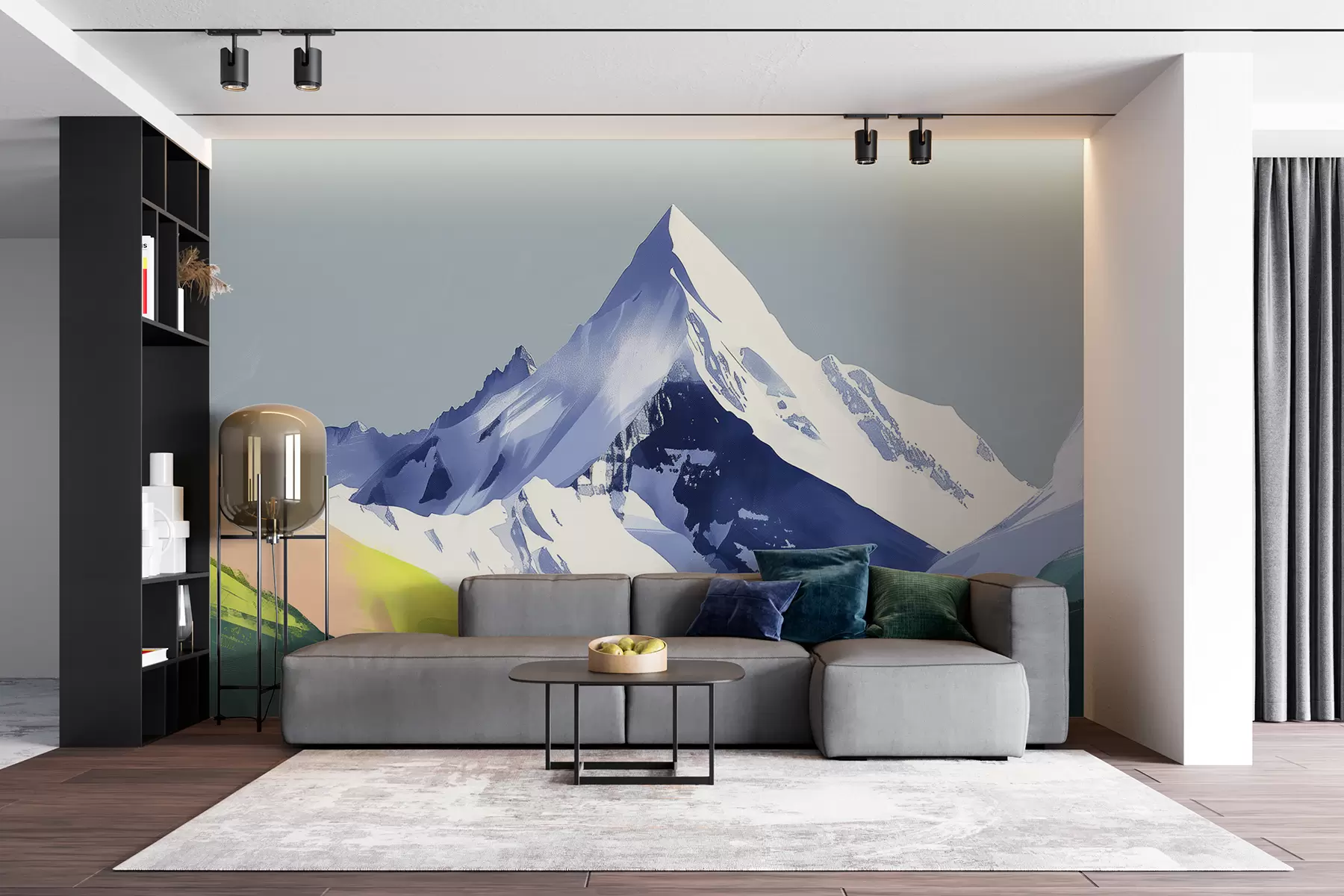 wall murals Планински пејзаж са потезима четкице w01394