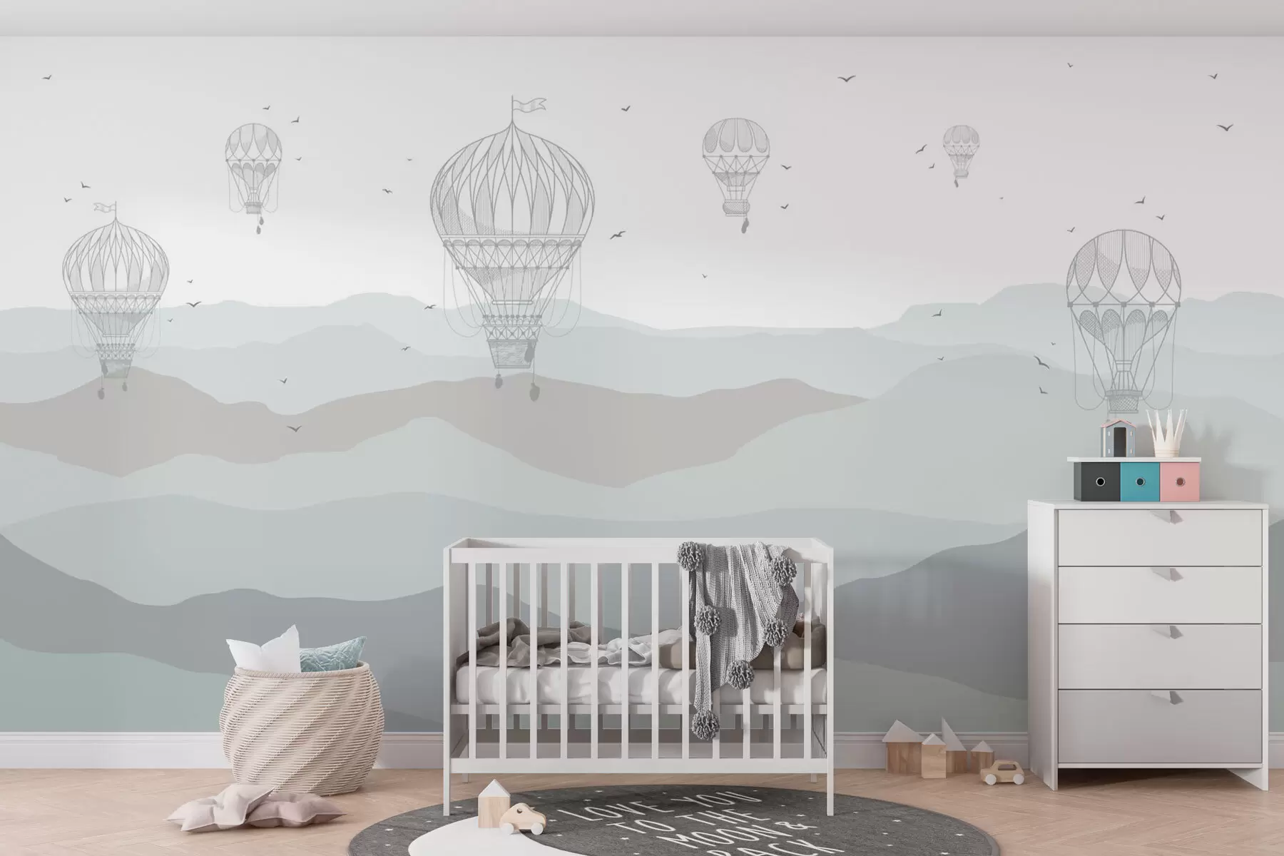 wall murals Балони и планине w01462v1