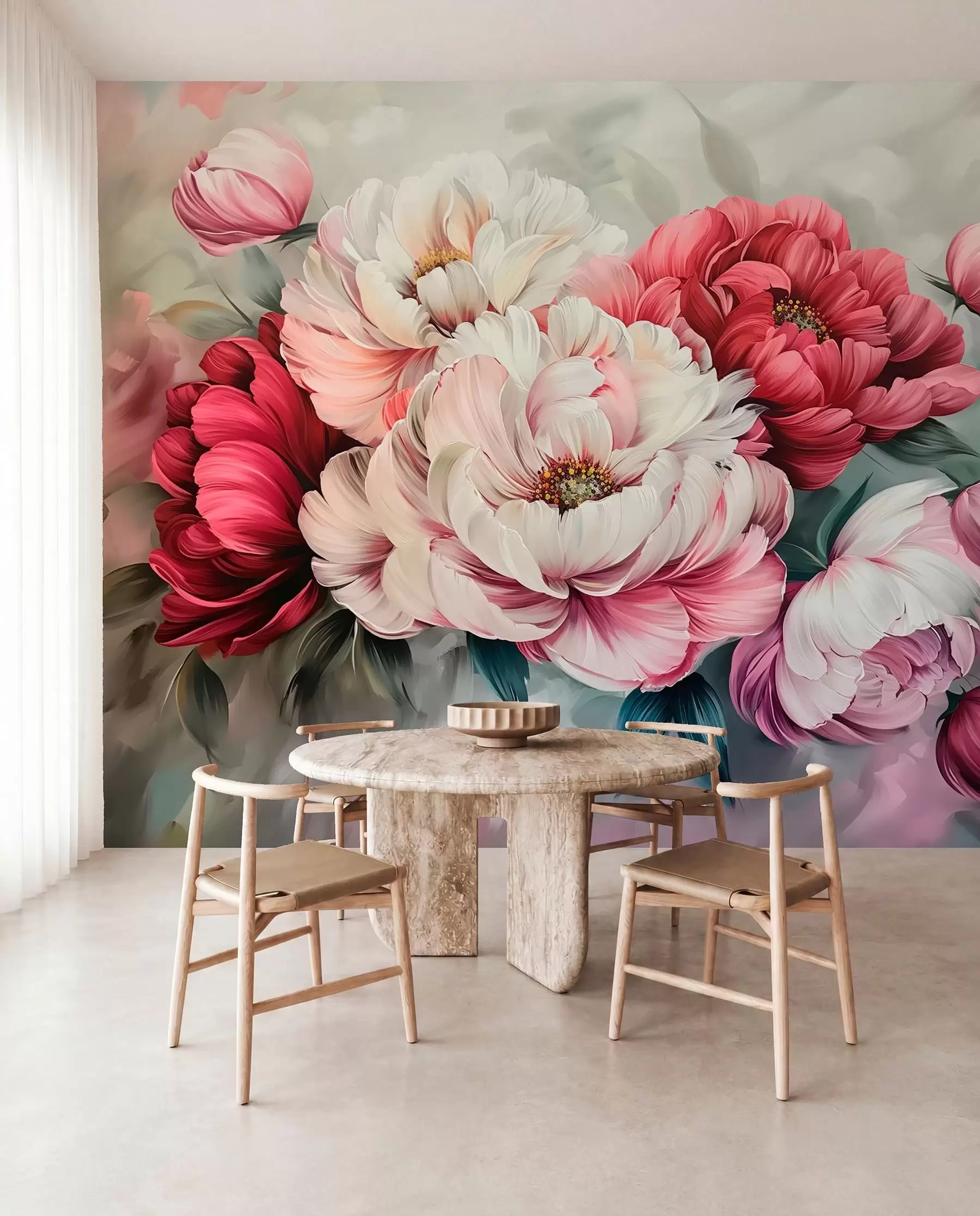 wall murals Велики букет божура w01038