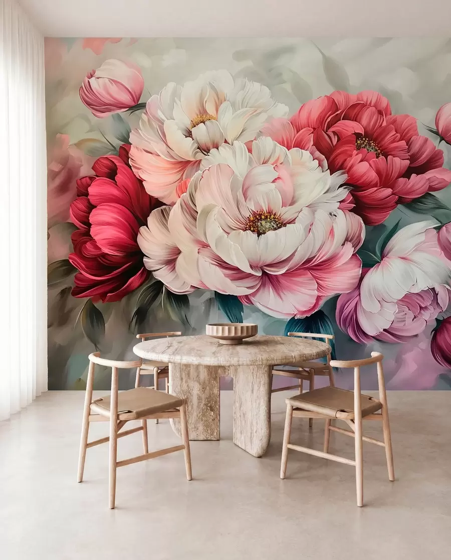 wall murals Велики букет божура w01038