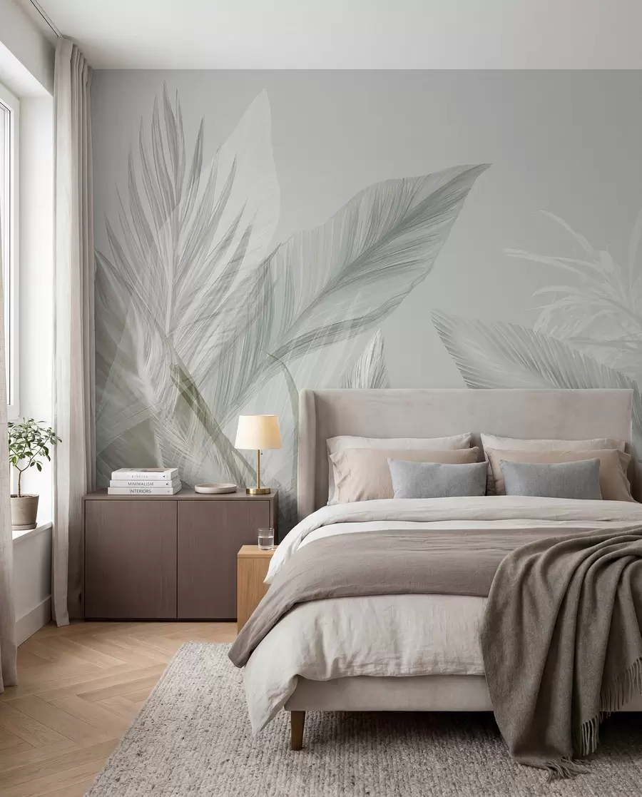 wall murals Srebrnozeleno lišće w08241