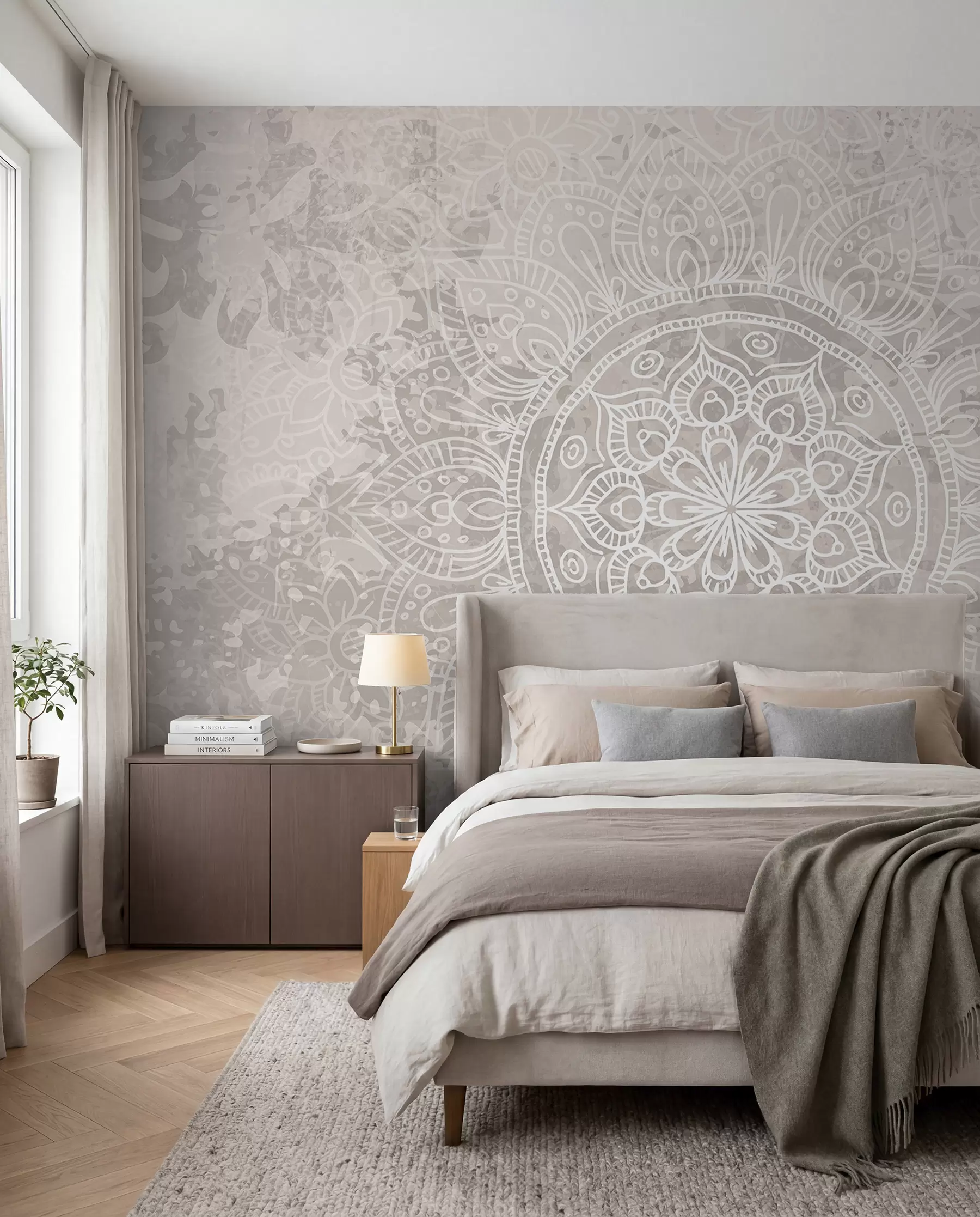 wall murals Mandala finih linija w08246