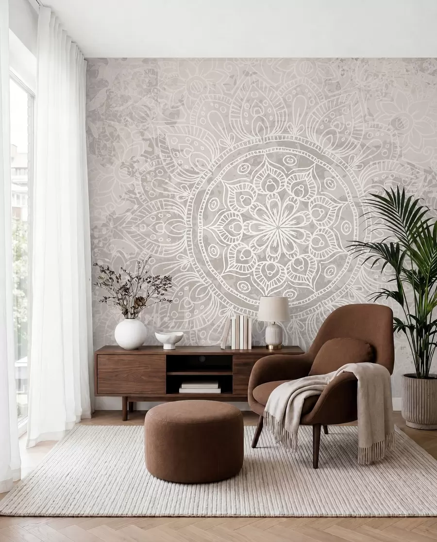 wall murals Mandala finih linija w08246
