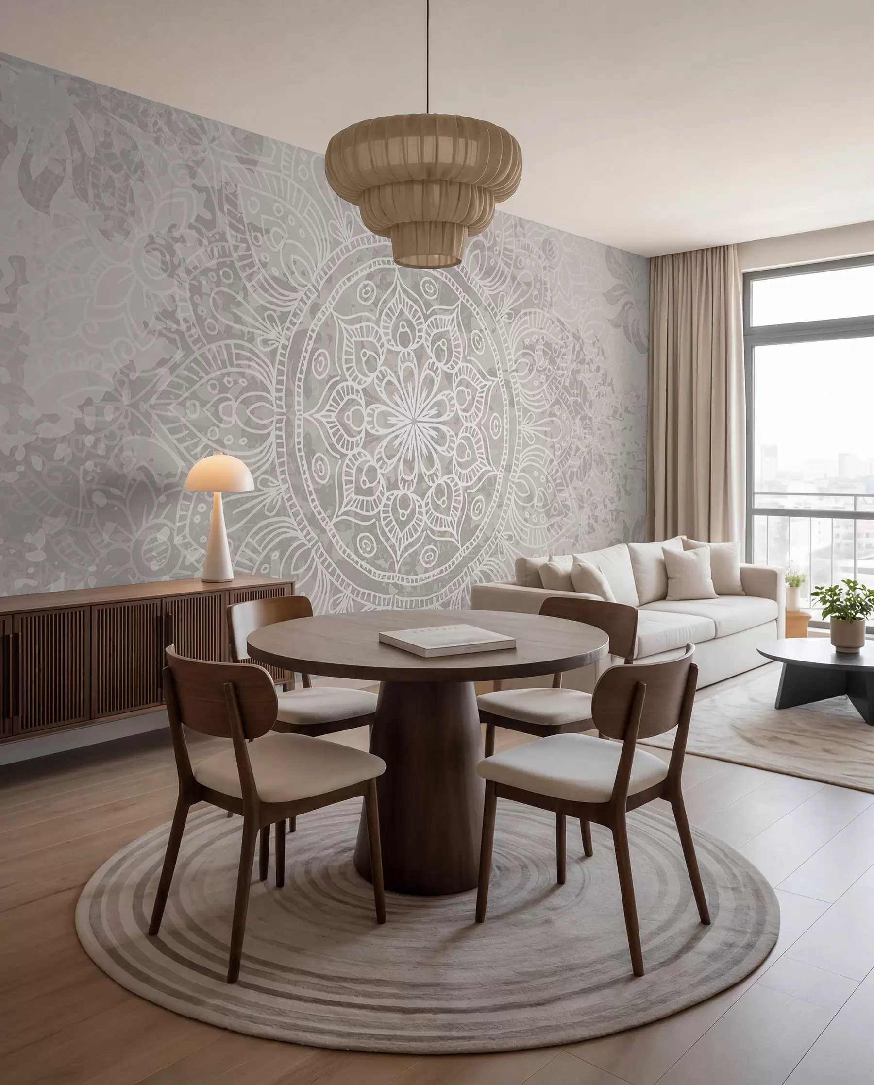 wall murals Mandala finih linija w08246