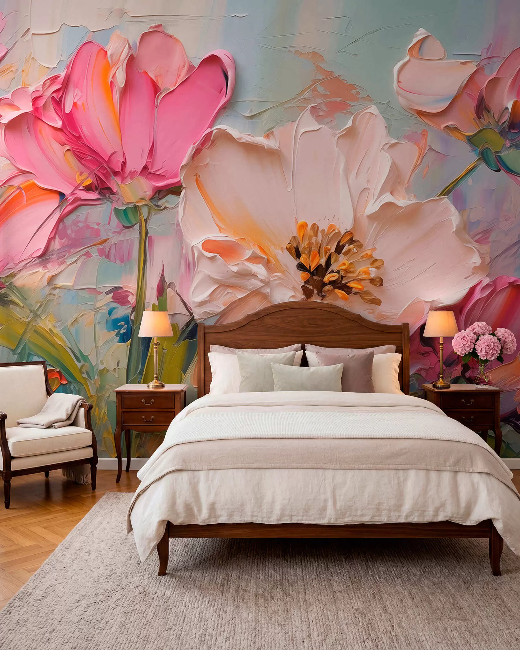 wall murals Jarko ružičaste latice w01039