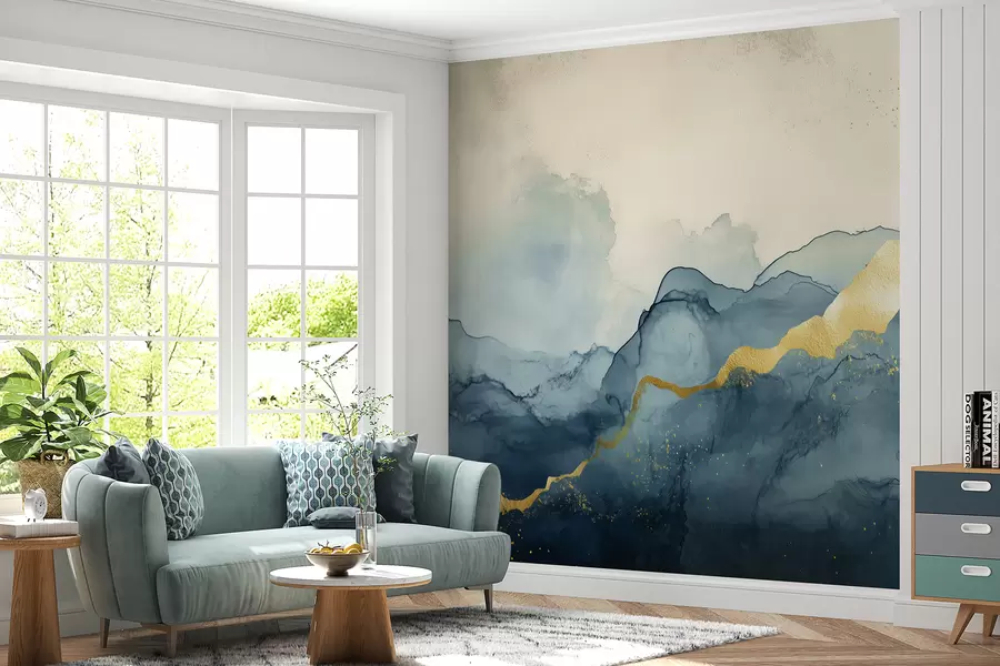 wall murals Винтаге смарагдна акварелна композиција w01362