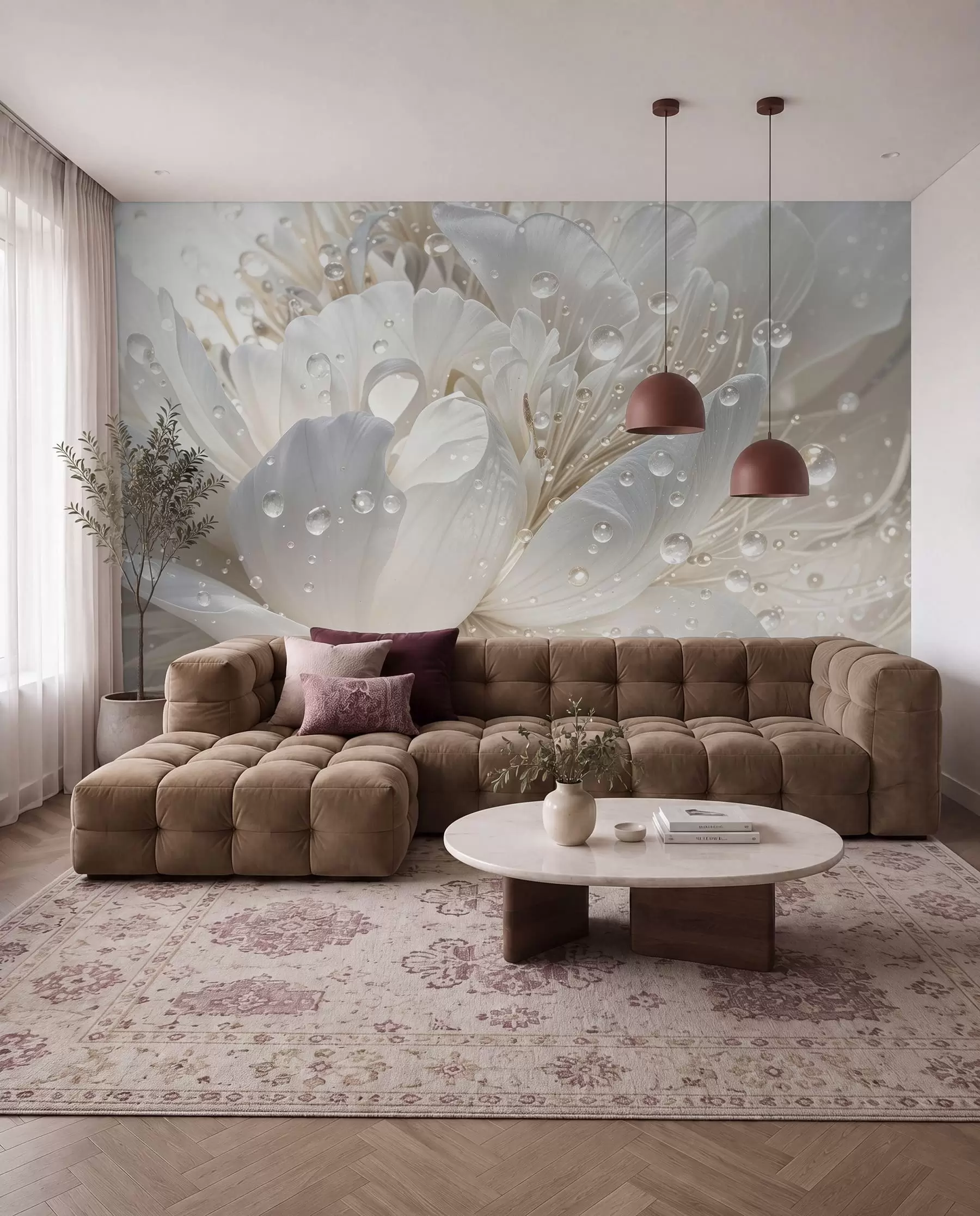 wall murals Rosa na bijelim laticama w08262