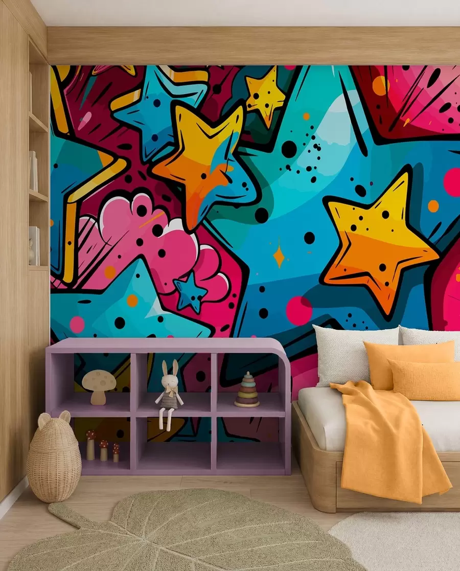 wall murals Stripovska eksplozija boja w01063