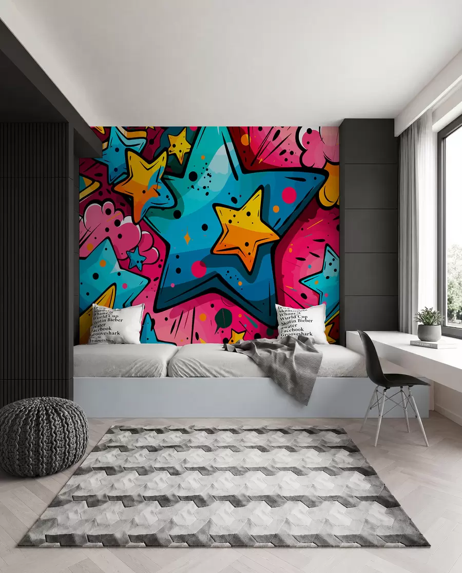 wall murals Stripovska eksplozija boja w01063