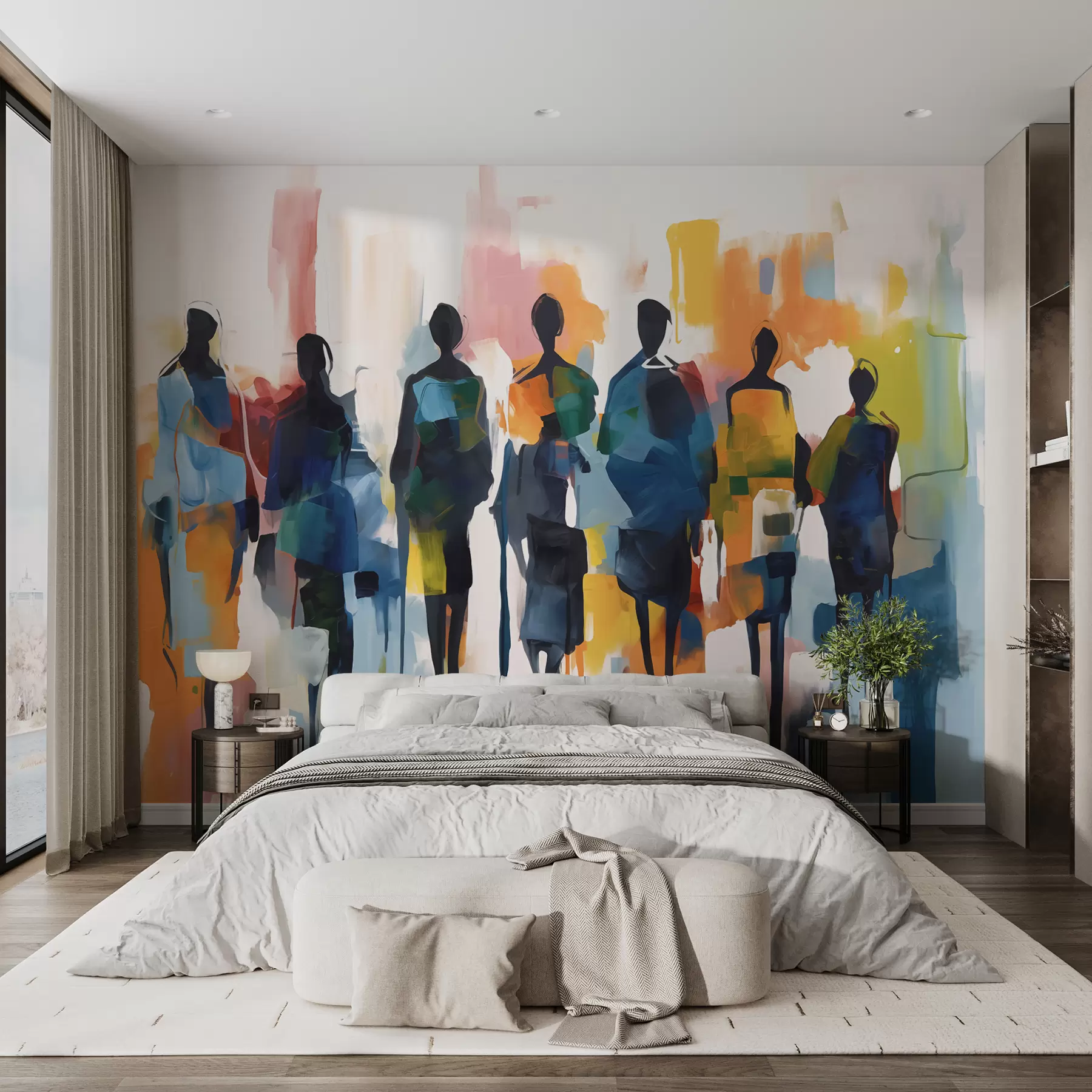 wall murals Силуете апстрактних људи w01559