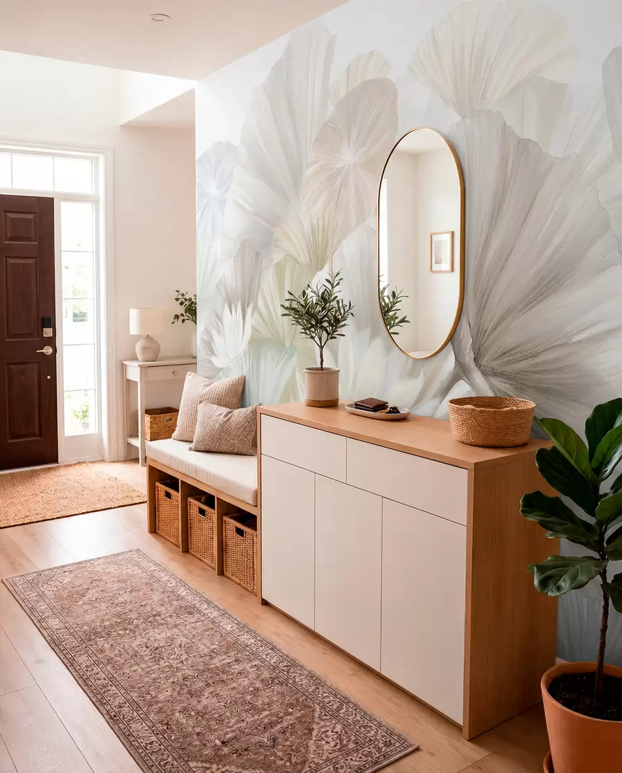 wall murals Lepeze latica u boji žalfije w08265