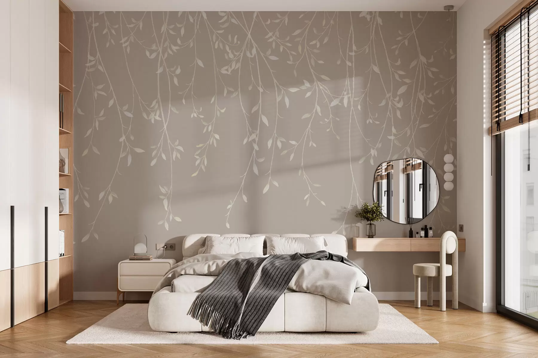 wall murals Висеће гране на пастелној позадини w01522