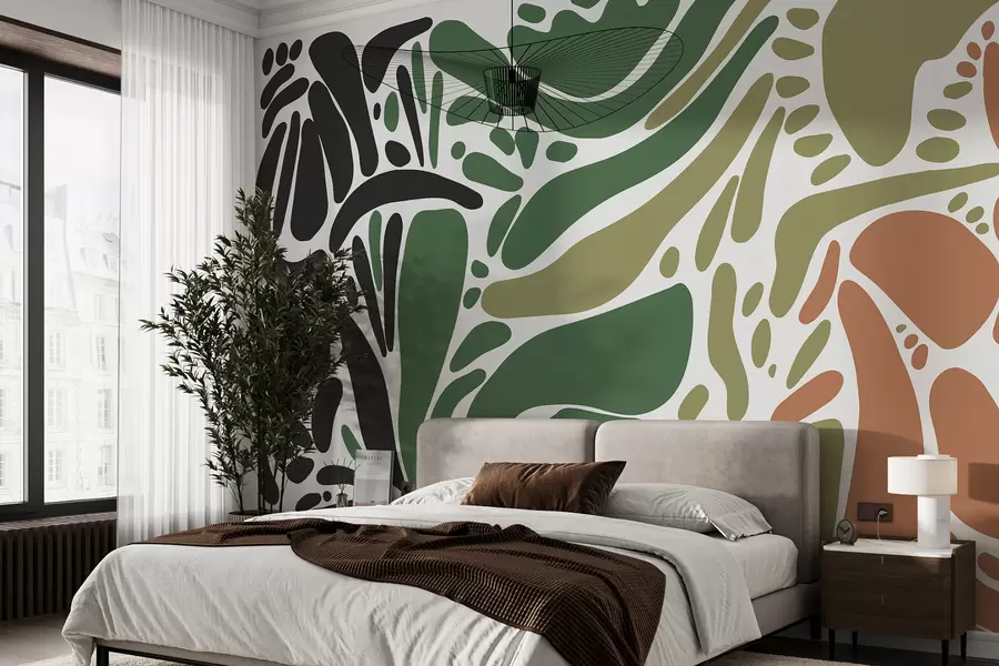 wall murals Апстрактни геометријски узорак, племенски стил, природне боје w01623v7