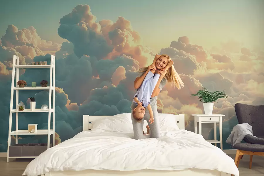 wall murals Светло небо са много облака у светлим бојама w01543