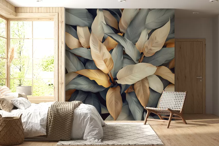 wall murals Тропске биљке у розе и беж бојама w01586v1