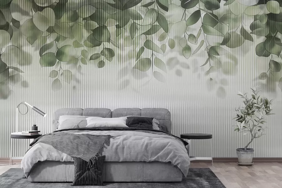 wall murals еукалиптус оставља иза стакла w01677