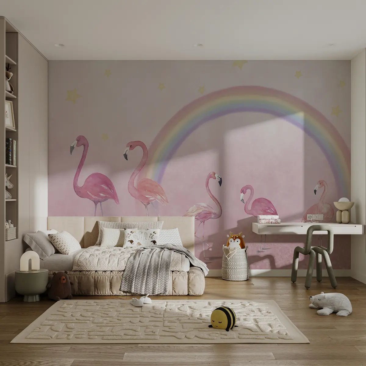 wall murals Бирд, Раинбов Е Греатер Фламинго u29070