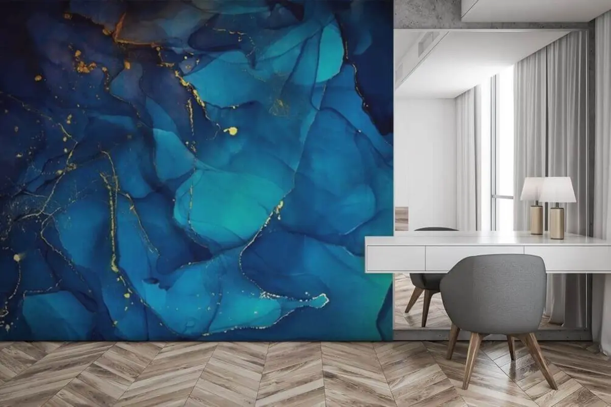 wall murals Течност, плава и азурна u33258