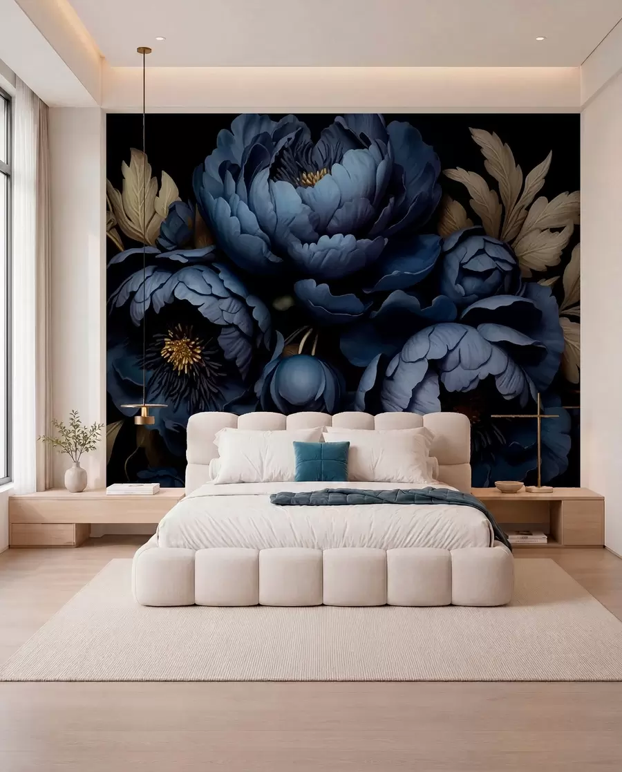 wall murals Плави божури w01131
