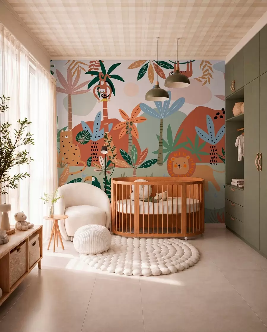 wall murals Džungla od krpica w01720