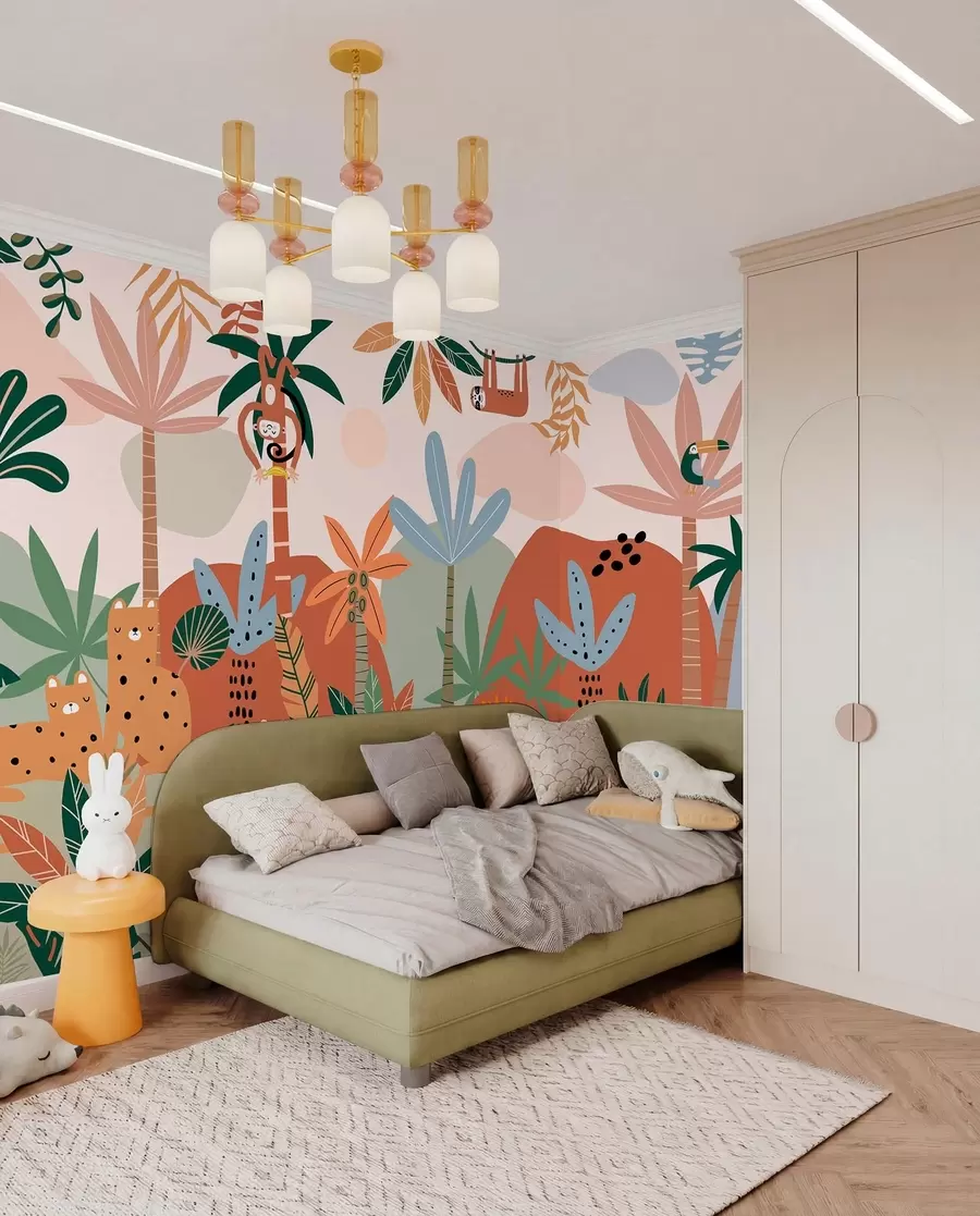 wall murals Džungla od krpica w01720