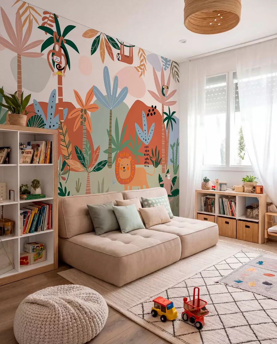 wall murals Džungla od krpica w01720