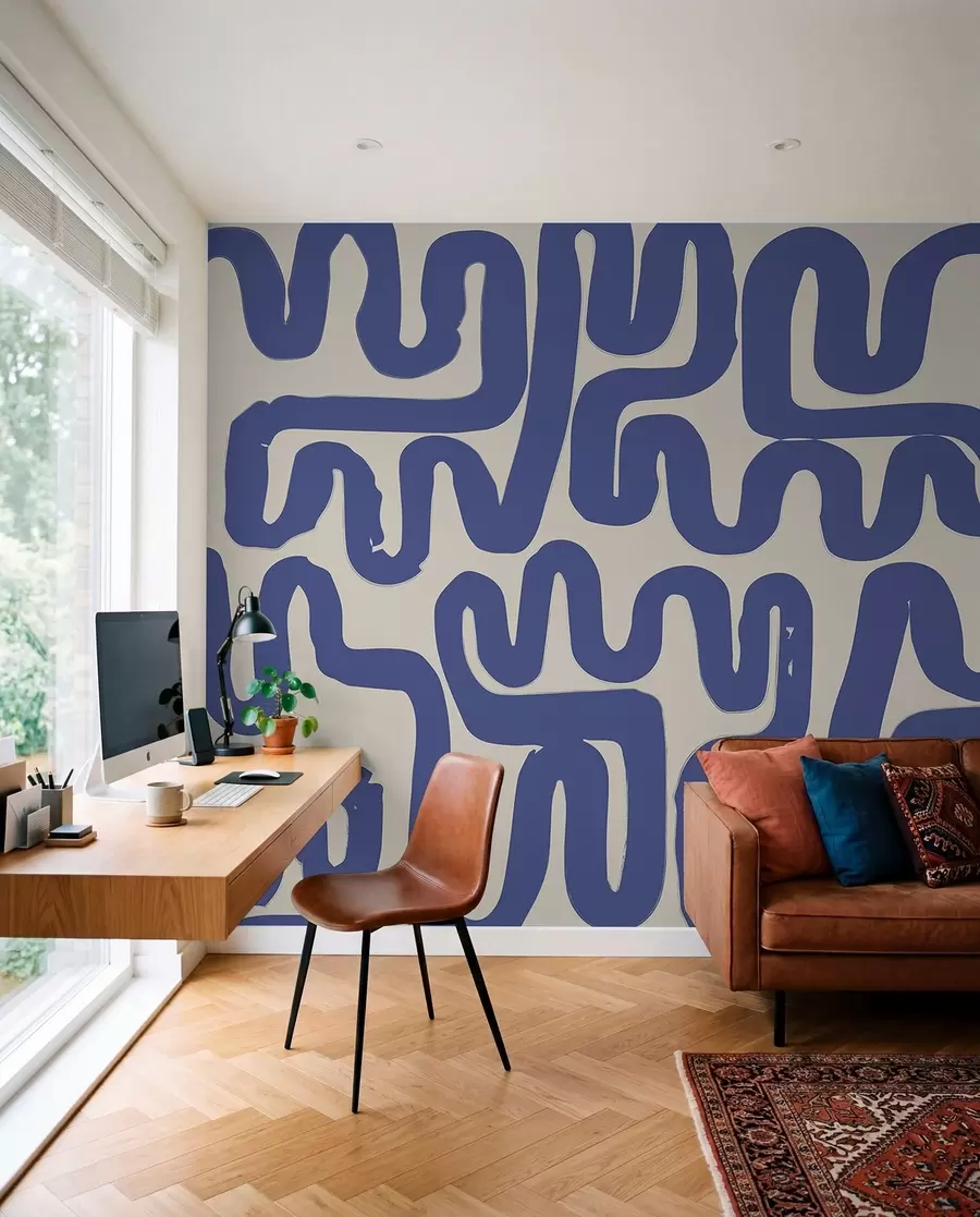 Fototapeta „Vijugave linije u plavom“, w01686