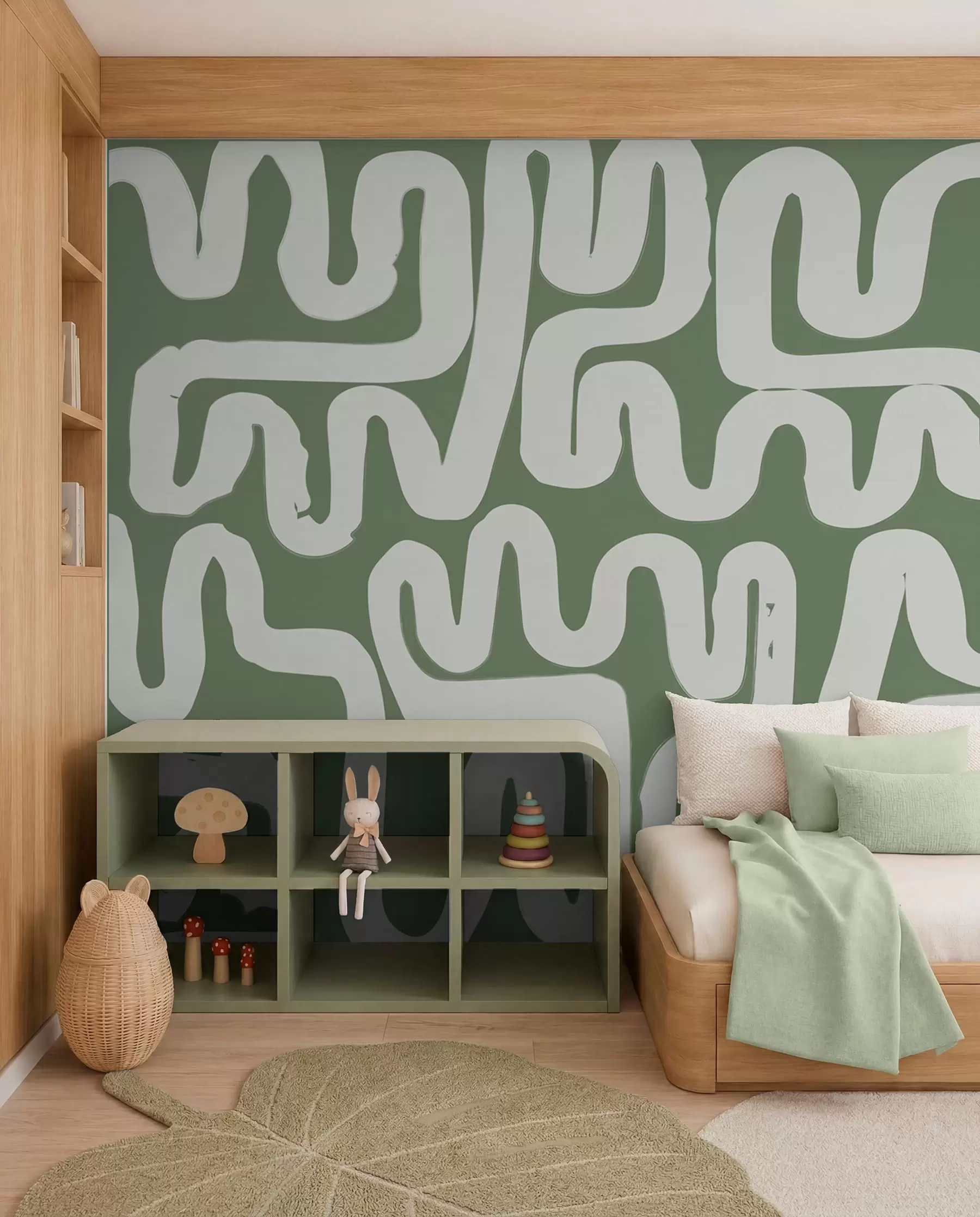 wall murals Vijugave linije u mahovini w01686v3