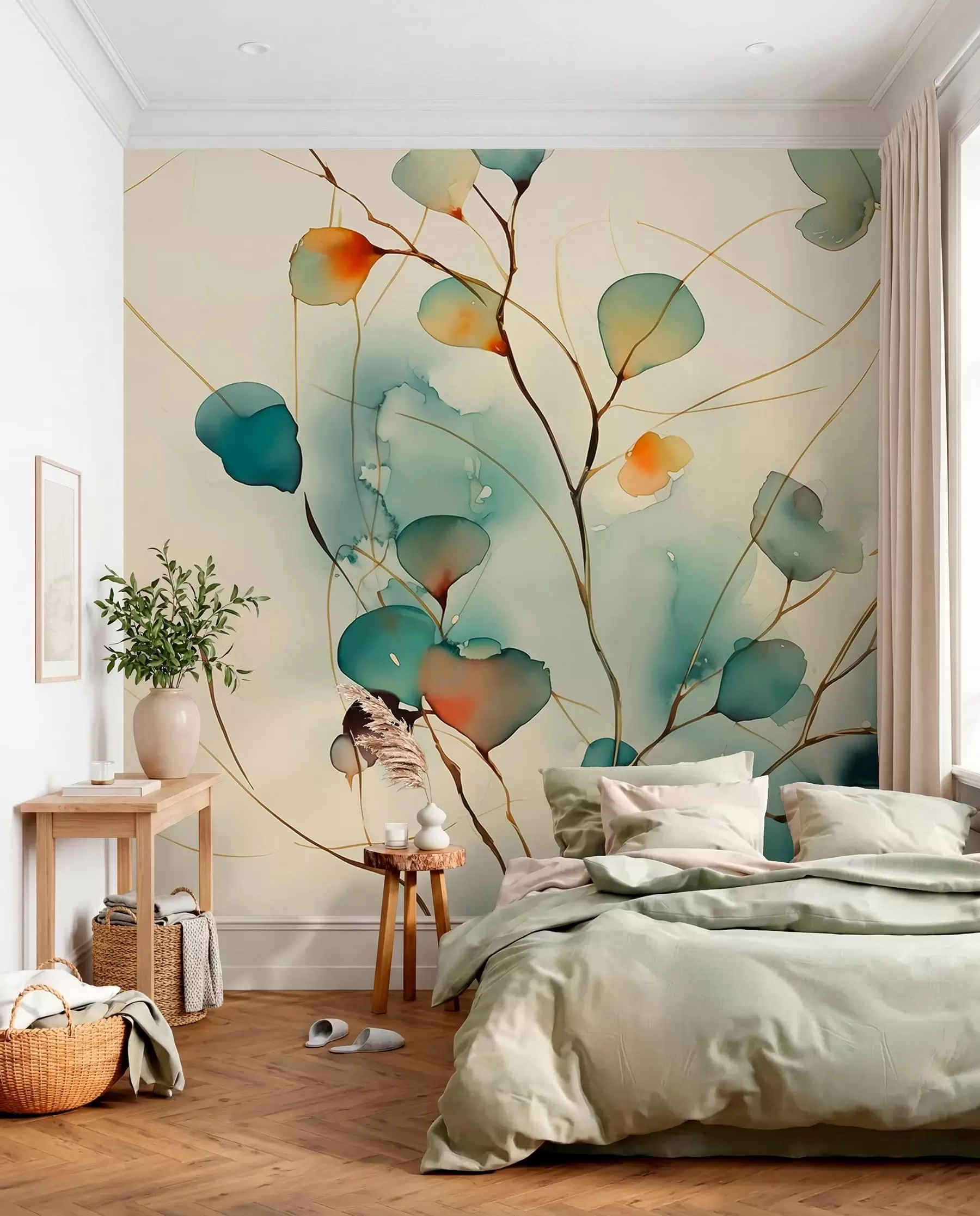 wall murals Lisnate grane u akvarelu w01779