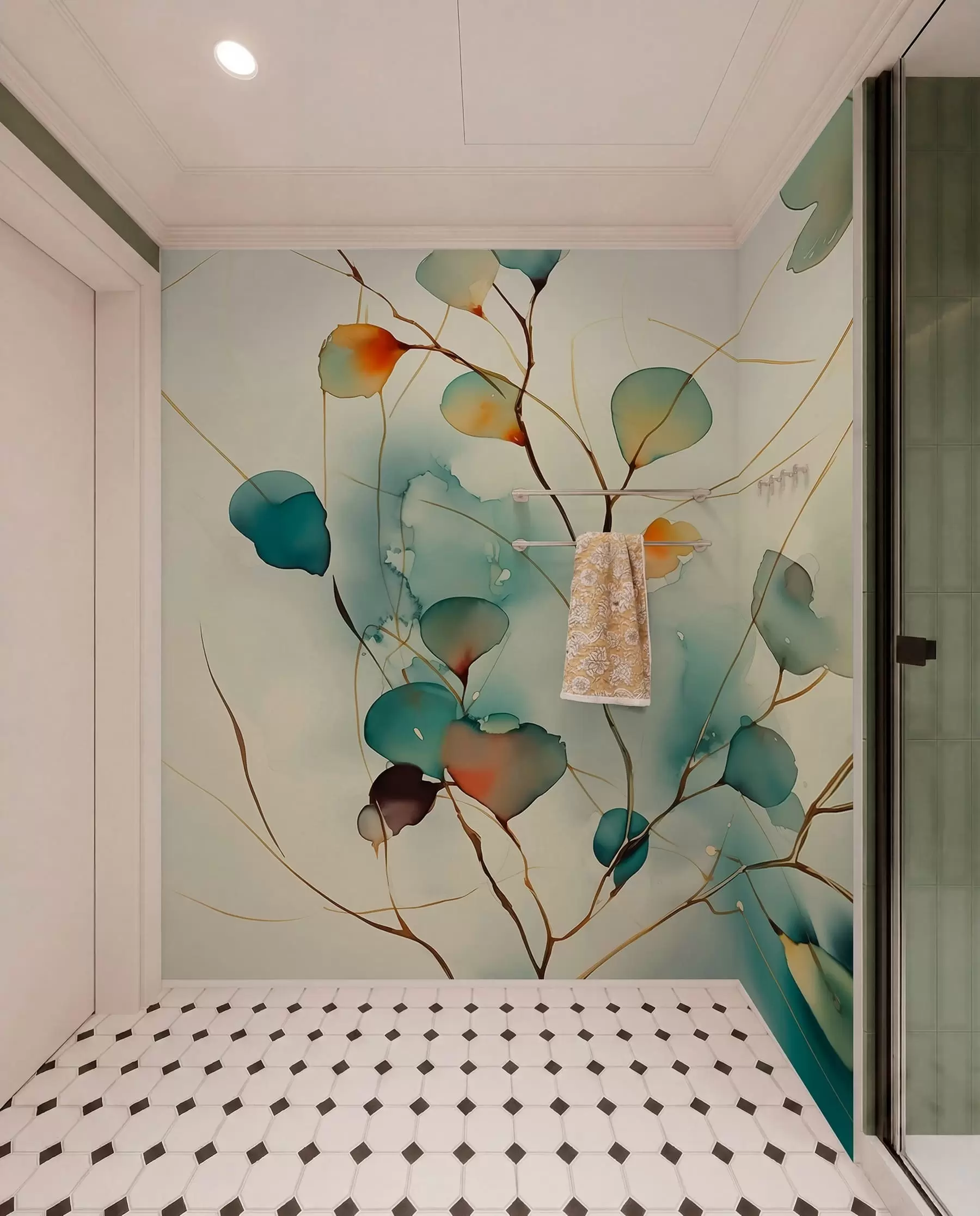 wall murals Lisnate grane u akvarelu w01779