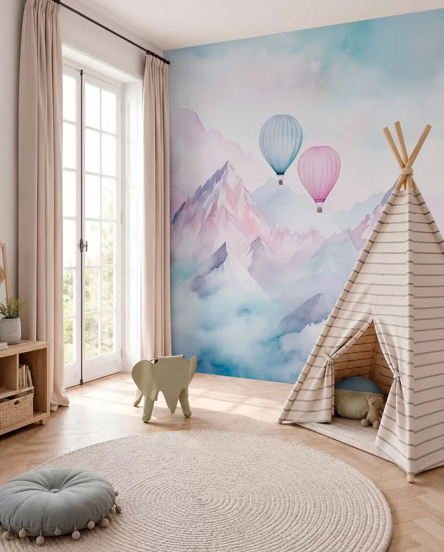wall murals Baloni iznad plavih vrhova w01786v1