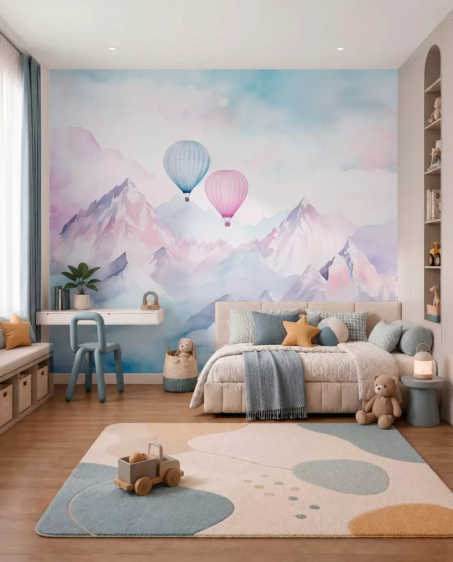 wall murals Baloni iznad plavih vrhova w01786v1