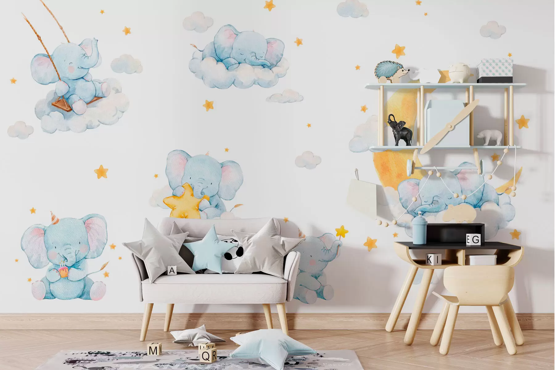 wall murals Дечја бајка слонови w01820