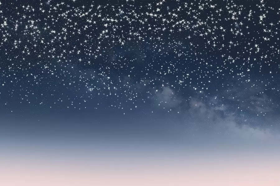 wall murals Звездано ноћно небо, розе градијент, космички, сазвежђа w01797