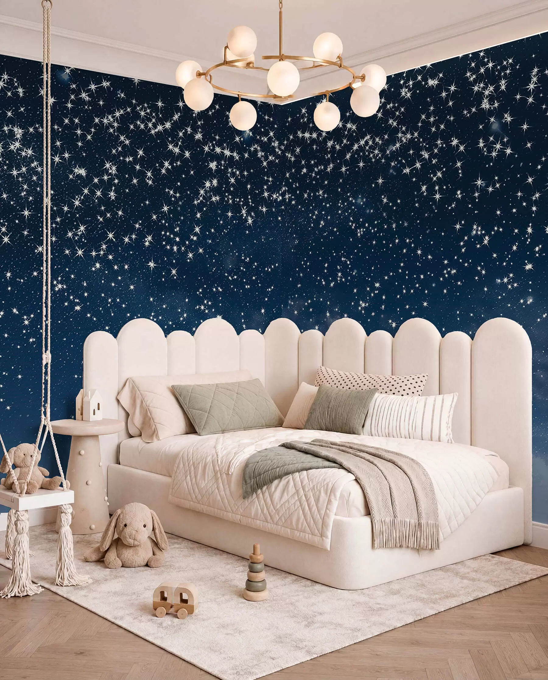 wall murals Kiša zvijezda u plavom w01797