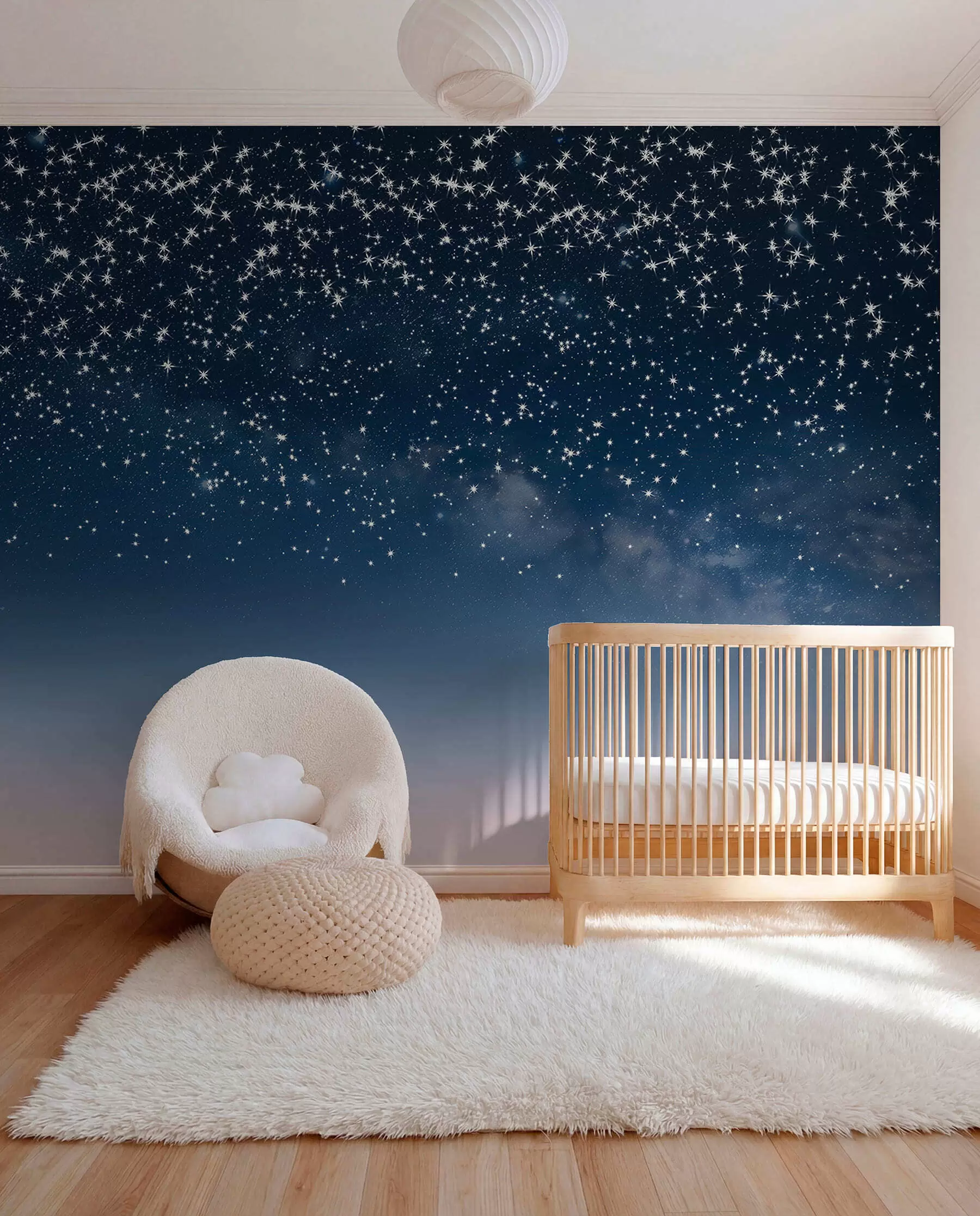 wall murals Kiša zvijezda u plavom w01797