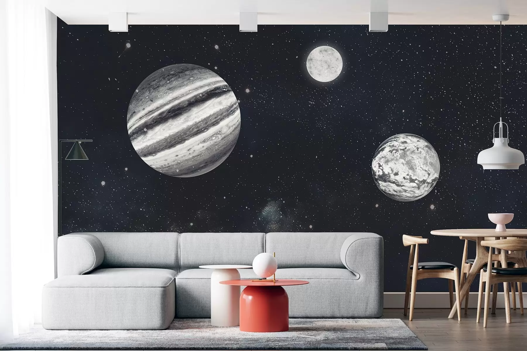 wall murals Космички простор са звездама и биљкама w01799