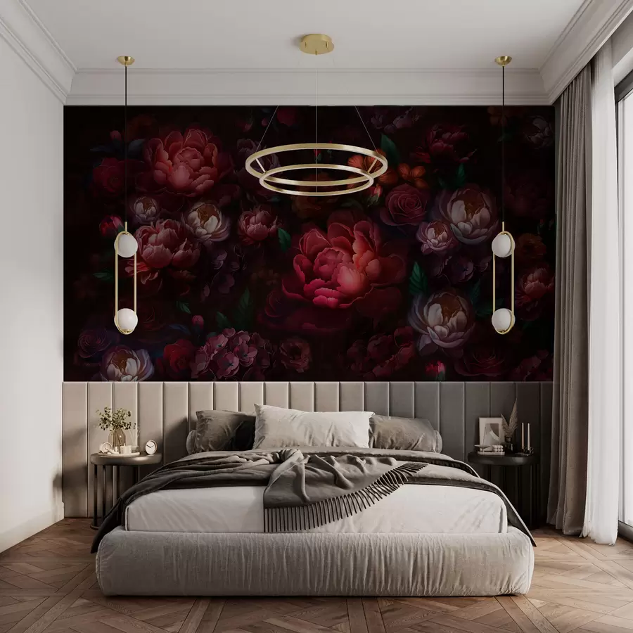 wall murals Изузетно цвеће на тамној позадини w01794
