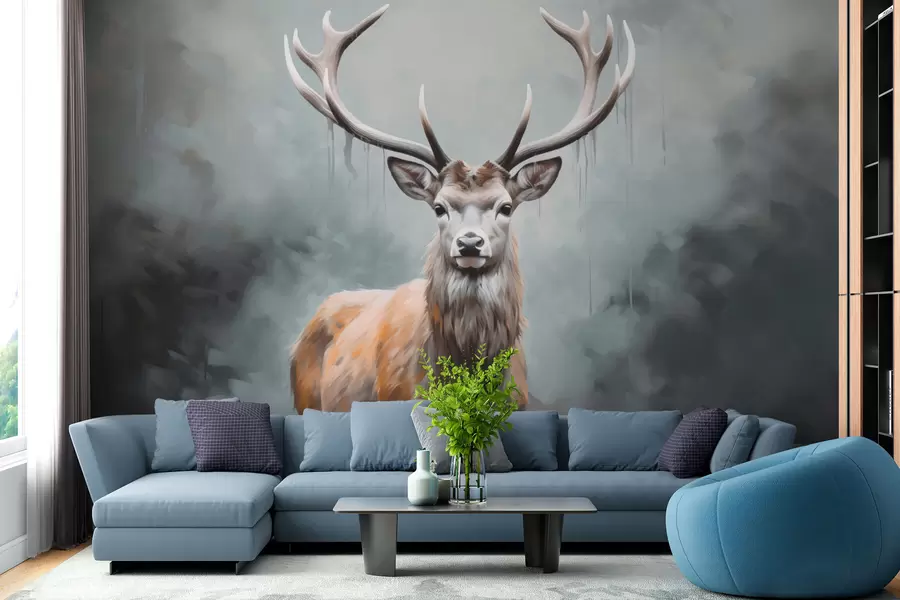 wall murals Елегантан јелен у магли w01796