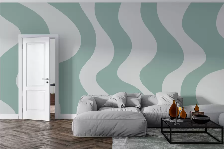 wall murals Вијугаве зелене линије w01833