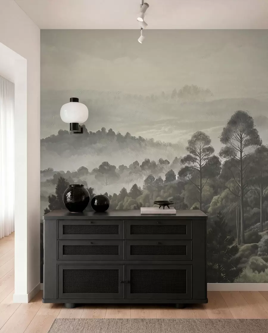 wall murals Густа шума и магловита долина w01871