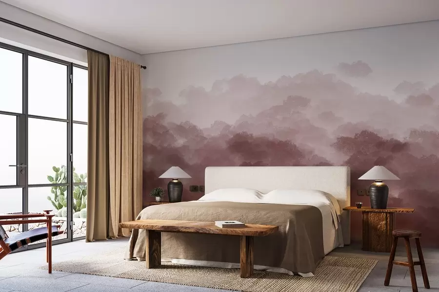 wall murals Шума у магли, пејзажи природе, беж боја w01880v2