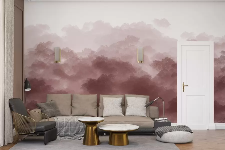 wall murals Шума у магли, пејзажи природе, беж боја w01880v2