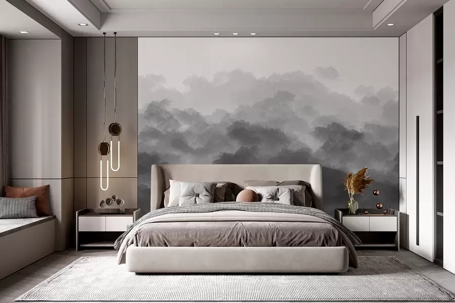 wall murals Шума у магли, пејзажи природе, сива боја w01880v3